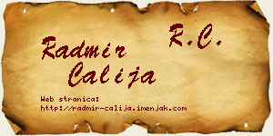 Radmir Čalija vizit kartica